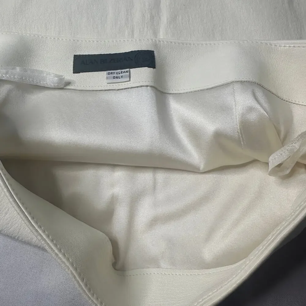 Genuine Leather Luxury White Mini Skirt Buttery Soft Lambskin Feel - Picture 5 of 12